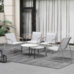 Livsip 6PCS Outdoor Patio Set Textilene Chair Lounge Coffee Table Set