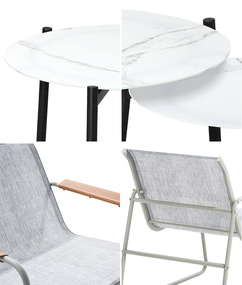 Livsip 6PCS Outdoor Patio Set Textilene Chair Lounge Coffee Table Set