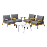 Livsip Outdoor Lounge Set 2pc White Coffee Side Table Sets with Chairs