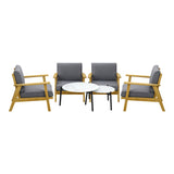 Livsip Outdoor Lounge Set 2pc White Coffee Side Table Sets with Chairs
