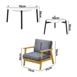 Livsip Outdoor Lounge Set 2pc White Coffee Side Table Sets with Chairs