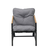Livsip 2 Piece Outdoor Armchair Lounge Sofa Black - Front View
