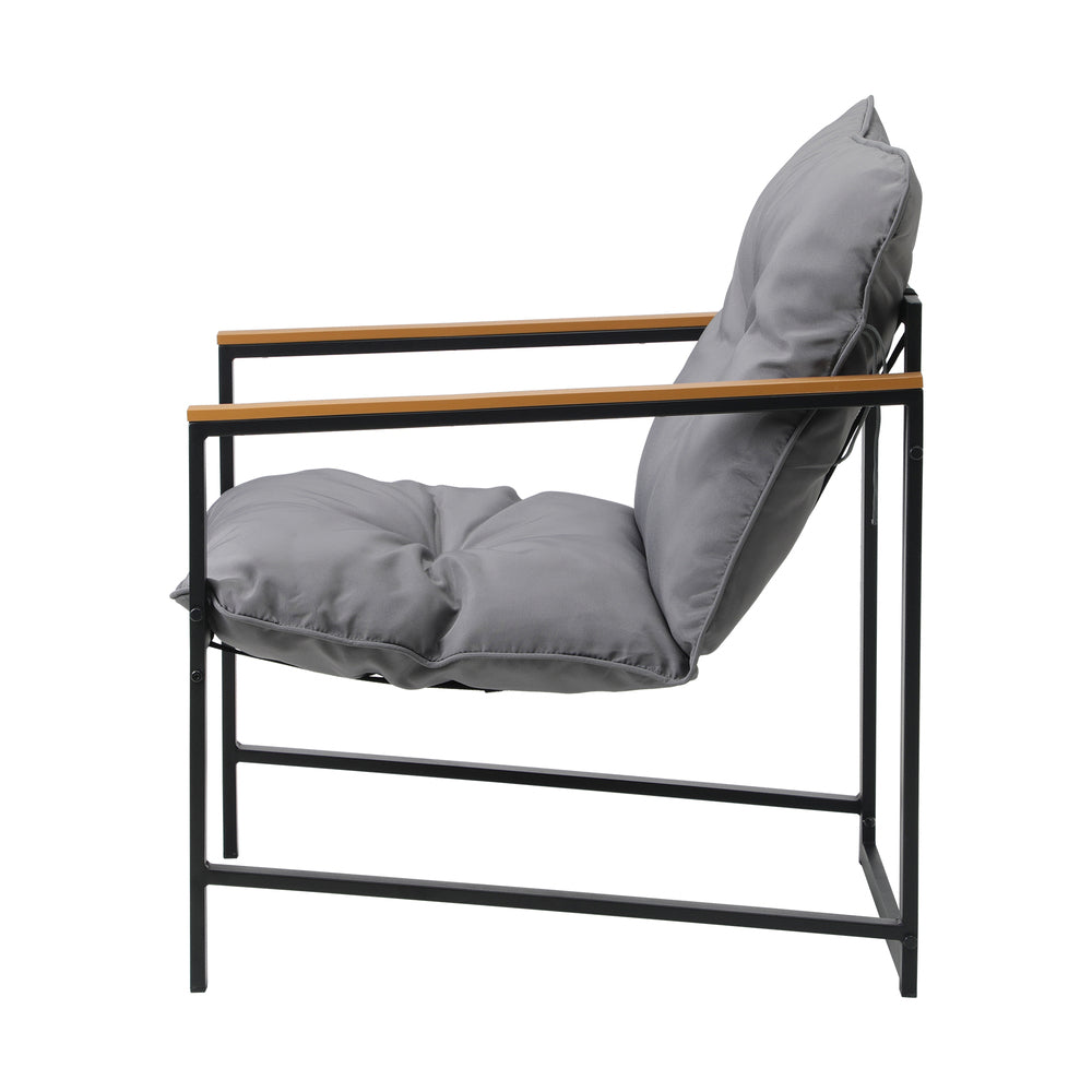 Livsip 2 Piece Outdoor Armchair Lounge Sofa Black