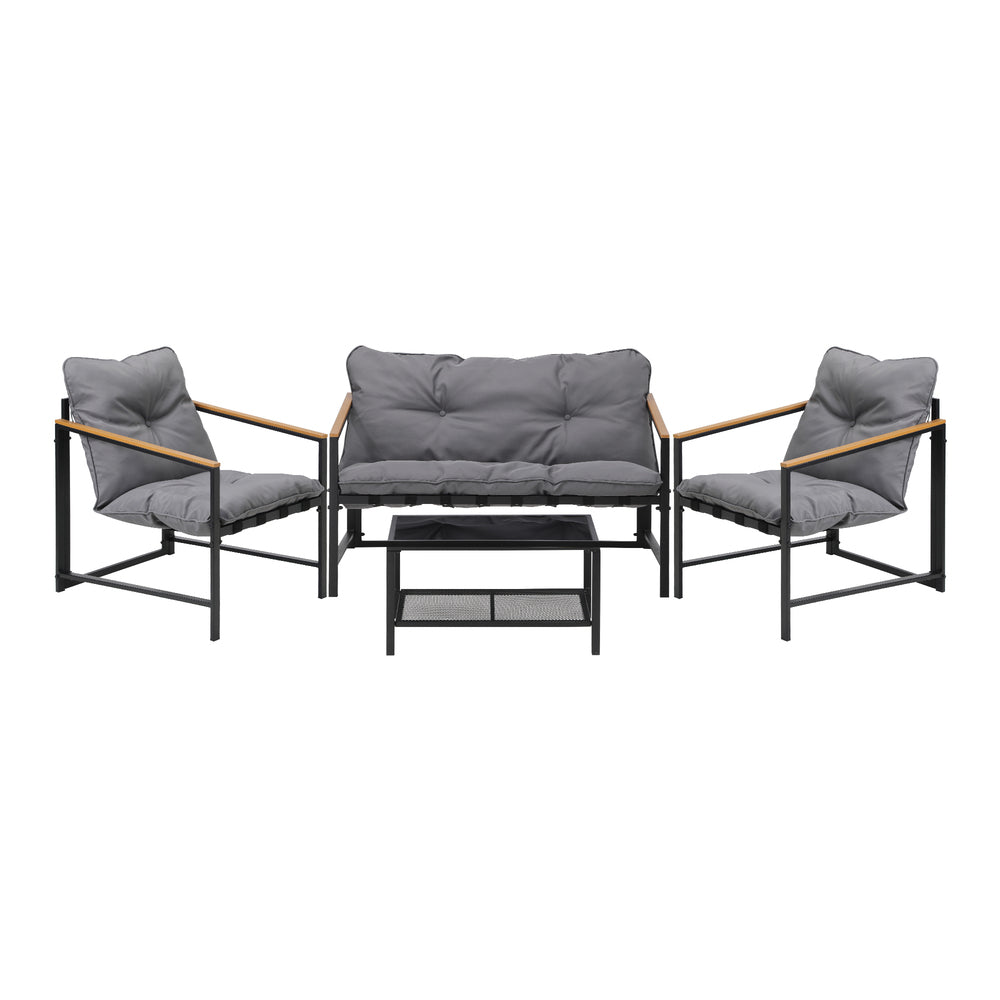Livsip 4 Seater Outdoor Lounge Sofa Set Patio Chairs Table