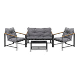 Livsip 4 Seater Outdoor Lounge Sofa Set Patio Chairs Table