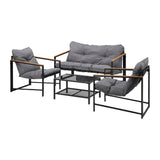 Livsip 4 Seater Outdoor Lounge Sofa Set Patio Chairs Table - Side View