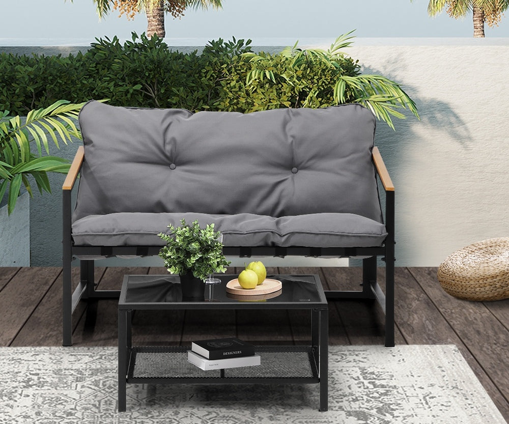 Livsip 2 Piece Outdoor Patio Set Garden Lounge Setting