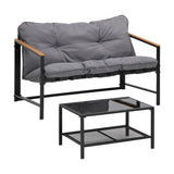 Livsip 2 Piece Outdoor Patio Set Garden Lounge Setting