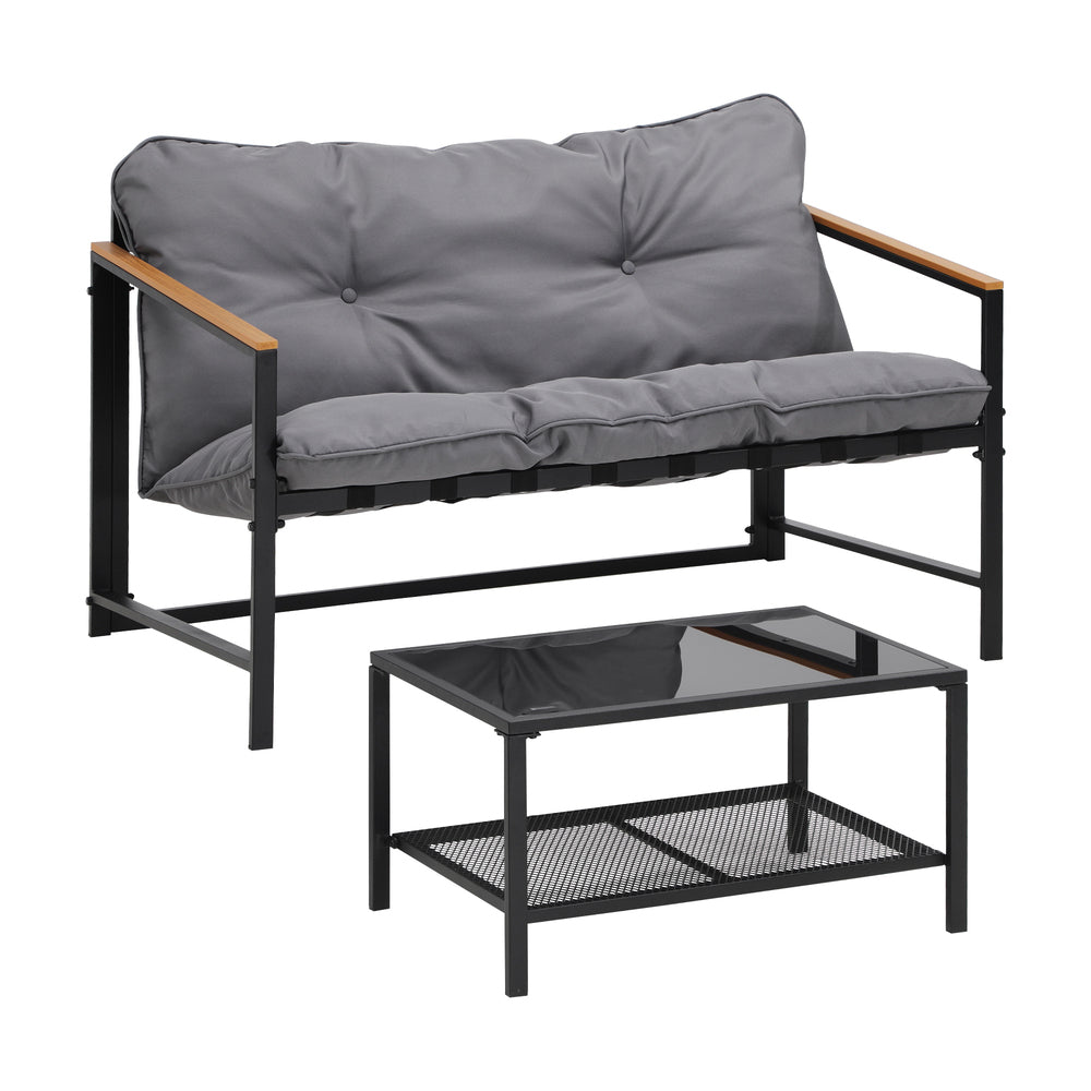 Livsip 2 Piece Outdoor Patio Set Garden Lounge Setting
