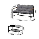 Livsip 2 Piece Outdoor Patio Set Garden Lounge Setting - 45-Degree Angle