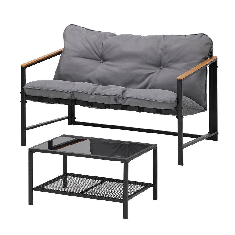 Livsip 2 Piece Outdoor Patio Set Garden Lounge Setting