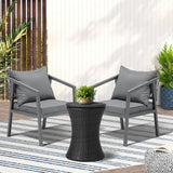 Livsip Outdoor Patio Set Ice Bucket Black Table Bistro Setting 3pcs - Front View