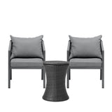 Livsip Outdoor Patio Set Ice Bucket Black Table Bistro Setting 3pcs - Top-Down View