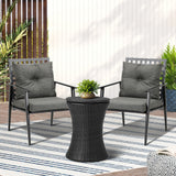 Livsip Outdoor Furniture Setting Ice Bucket Black Table 2 Seater - Top-Down View
