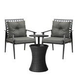 Livsip Outdoor Furniture Setting Ice Bucket Black Table 2 Seater