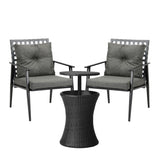 Livsip Outdoor Furniture Setting Ice Bucket Black Table 2 Seater