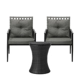 Livsip Outdoor Furniture Setting Ice Bucket Black Table 2 Seater