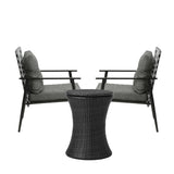 Livsip Outdoor Furniture Setting Ice Bucket Black Table 2 Seater
