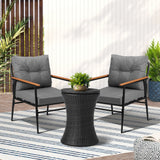 Livsip Outdoor Lounge Setting Ice Bucket Black Table 2 Seater - Rear View