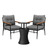 Livsip Outdoor Lounge Setting Ice Bucket Black Table 2 Seater