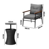 Livsip Outdoor Lounge Setting Ice Bucket Black Table 2 Seater - Front View