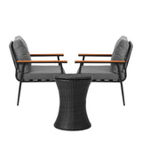 Livsip Outdoor Lounge Setting Ice Bucket Black Table 2 Seater