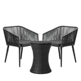 Livsip 3PCS Outdoor Lounge Setting Ice Bucket Black Adjustable Table