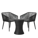 Livsip 3PCS Outdoor Lounge Setting Ice Bucket Black Adjustable Table