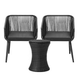 Livsip 3PCS Outdoor Lounge Setting Ice Bucket Black Adjustable Table - Close-Up Angle