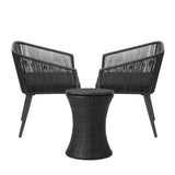 Livsip 3PCS Outdoor Lounge Setting Ice Bucket Black Adjustable Table