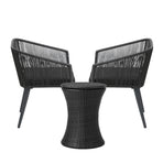 Livsip 3PCS Outdoor Lounge Setting Ice Bucket Black Adjustable Table