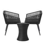 Livsip 3PCS Outdoor Lounge Setting Ice Bucket Black Adjustable Table - Top-Down View