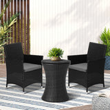Livsip Outdoor Patio Set Ice Bucket Table Black Bistro Setting 3pcs - Side View