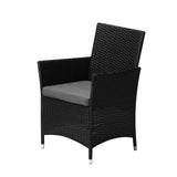 Livsip Outdoor Patio Set Ice Bucket Table Black Bistro Setting 3pcs - Rear View