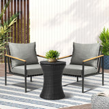 Livsip Outdoor Patio Set Ice Bucket Black Table Sofa Setting 3pcs - 45-Degree Angle