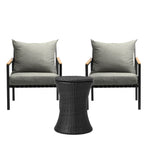 Livsip Outdoor Patio Set Ice Bucket Black Table Sofa Setting 3pcs