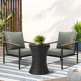 Livsip Outdoor Patio Set Ice Bucket Black Adjustable Table Sofa Set 3pcs