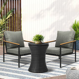 Livsip Outdoor Patio Set Ice Bucket Black Adjustable Table Sofa Set 3pcs - 45-Degree Angle