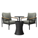 Livsip Outdoor Patio Set Ice Bucket Black Adjustable Table Sofa Set 3pcs