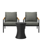 Livsip Outdoor Patio Set Ice Bucket Black Adjustable Table Sofa Set 3pcs