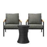 Livsip Outdoor Patio Set Ice Bucket Black Adjustable Table Sofa Set 3pcs - Rear View