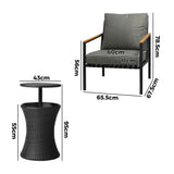 Livsip Outdoor Patio Set Ice Bucket Black Adjustable Table Sofa Set 3pcs - Front View