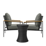 Livsip Outdoor Patio Set Ice Bucket Black Adjustable Table Sofa Set 3pcs - Close-Up Angle