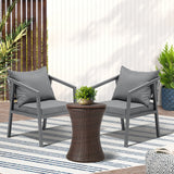 Livsip Outdoor Patio Set Ice Bucket Brown Table Bistro Setting 3pcs - 45-Degree Angle