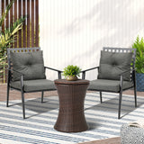 Livsip Outdoor Patio Set Ice Bucket Brown Table 2 Seater Bistro Set - Close-Up Angle