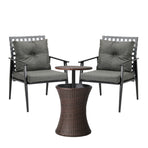Livsip Outdoor Patio Set Ice Bucket Brown Table 2 Seater Bistro Set
