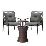 Livsip Outdoor Patio Set Ice Bucket Brown Table 2 Seater Bistro Set