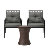 Livsip Outdoor Patio Set Ice Bucket Brown Table 2 Seater Bistro Set