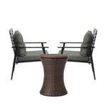 Livsip Outdoor Patio Set Ice Bucket Brown Table 2 Seater Bistro Set