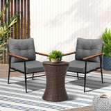 Livsip Outdoor Lounge Setting Ice Bucket Brown Table 2 Seater - Front View